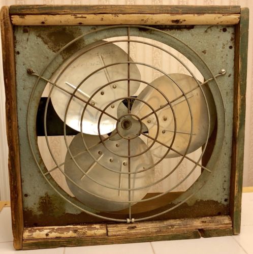 Rare Vintage Antique 21.5” REDMOND Wood Frame 1hp Box Fan 18” Blades