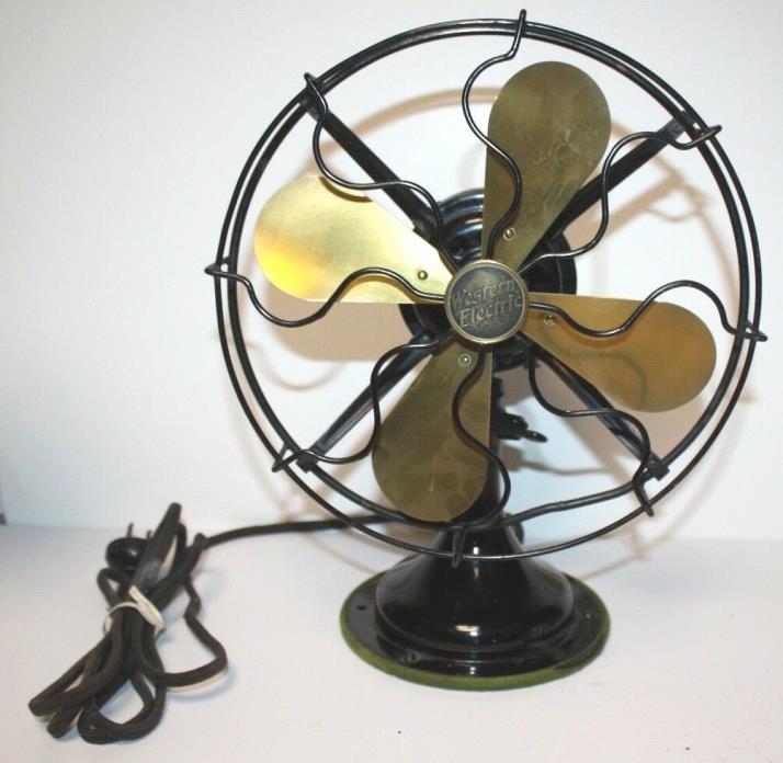 Antique Western Electric Brass blade Oscillating Fan 10