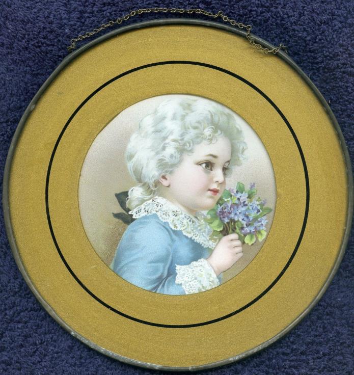 Antique Flue Cover 18th Century Child, 8 Inches in Diameter