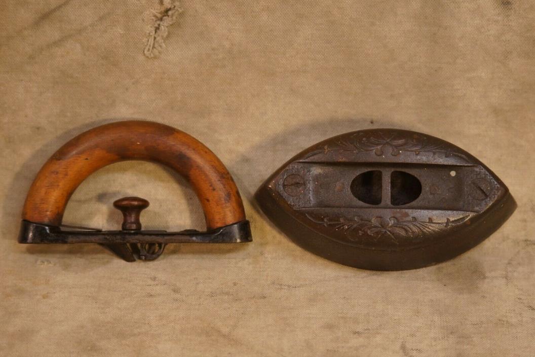 Antique Cast Iron Wood Clothing Sad Iron