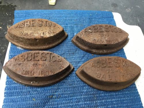 Lot Of 4 Asbestos Sad Iron Cast Iron No Handle 72 -B Antique