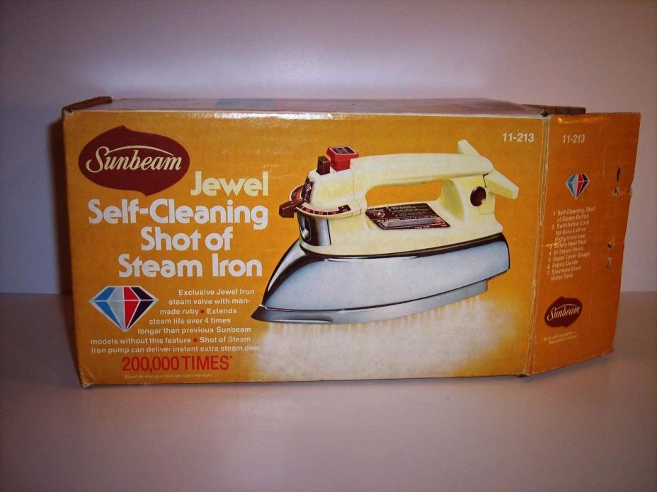 Vintage 1978 Sunbeam Jewel Self-Cleaning Shot Steam Clothes Iron Empty Box Only!