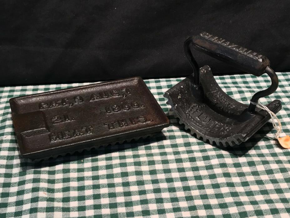 Antique Vintage Cast Iron Geneva Hand Fluter Clothing Crimper ~ 1866 Patent