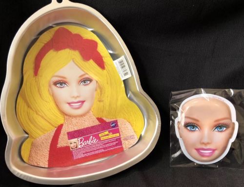 NEW WILTON BARBIE DOLL FACE CAKE PAN with Plastic Topper 2012 #2105-6065 Mattel