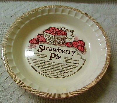 Mid Century Vintage Royal China Jeannette Strawberry Pie Recipe Plate 11