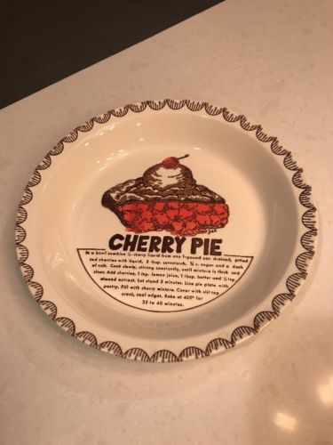 Vintage Cherry Pie Baking Dish Plate ~ Collectible