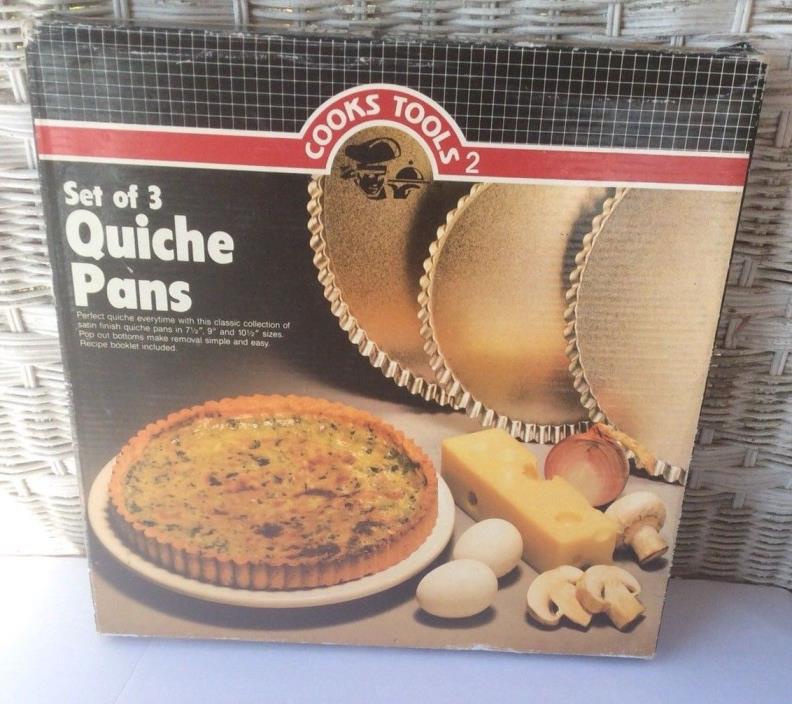 Set of 3 Quiche Pans Original Box - Cooks Tools            C