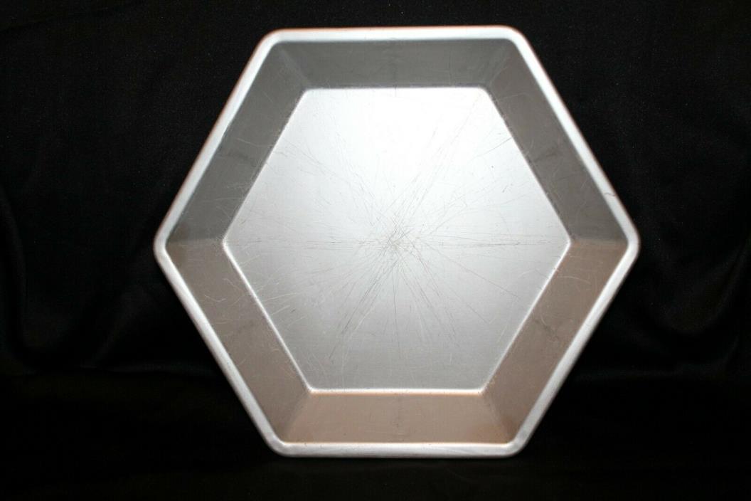 6-Sided Hexagon Pie Plate Aluminum Vintage 6 Slices