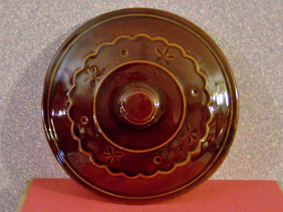 MARCREST brown Pottery Lid (only), measures 9