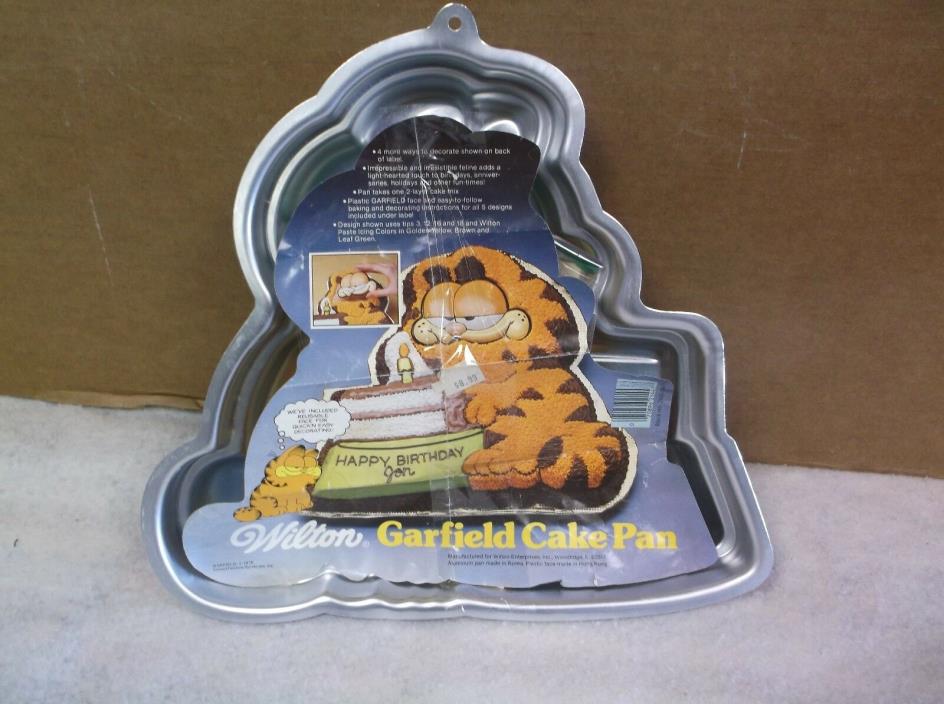 Garfield Birthday Cake Pan w/ Instructions Wilton 1987 Vintage 1980 2009