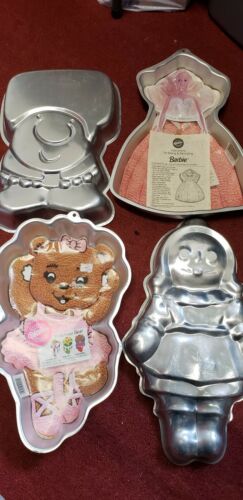 Wilton Cake Pan Lot Of 4 Barbie Ziggy Vintage Girl Ballerina Bear