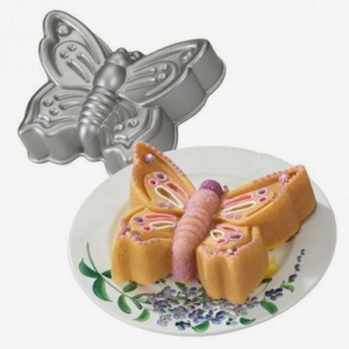Nordic Ware 80248 Cast Aluminum Butterfly Cake Pan 9 Cups Nice Condition
