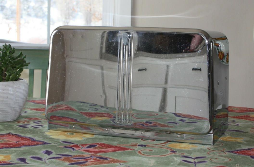 Vtg 1950's Chrome Breadbox 