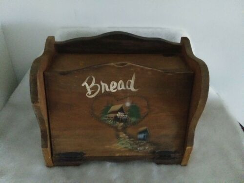 Vintage Carpenter's General Store Country Wooden Bread Box