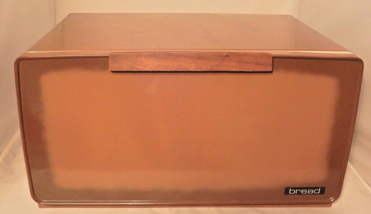 Vintage Lincoln BeautyWare Brown Metal Bread Box Pie Safe