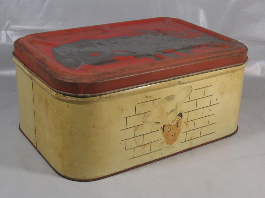 Vintage Tin Metal Bread Box
