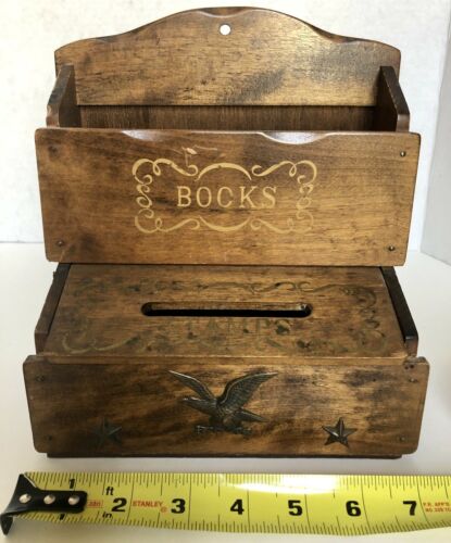 Vintage Green Stamps Books and Stamps Wood Box Holder Americana