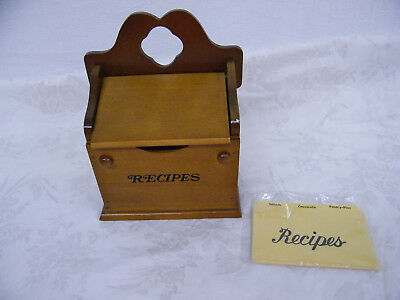 Wooden Recipe Box Counter Top Or Wall Mounted