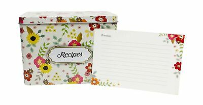 Light Metal Recipe Box Set With 100 Recipe Cards & 10 Blank Dividers | Holds ...