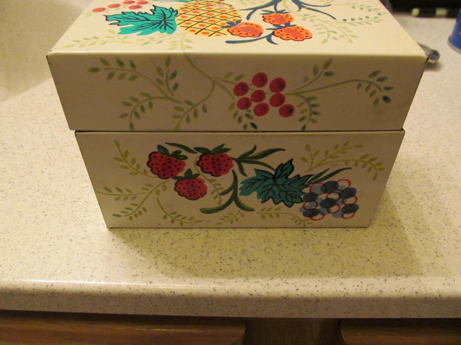 J Chen & Co~Fruit Theme~Recipe Card Holder Box~Lake City, Iowa~Full of Recipes