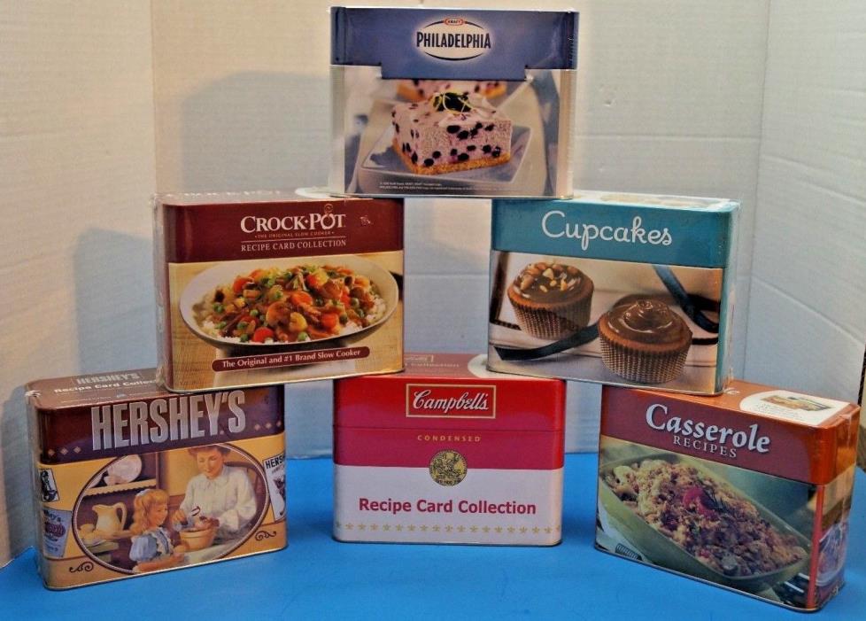 Assorted Recipe Collections In  6 NIB Tin boxes