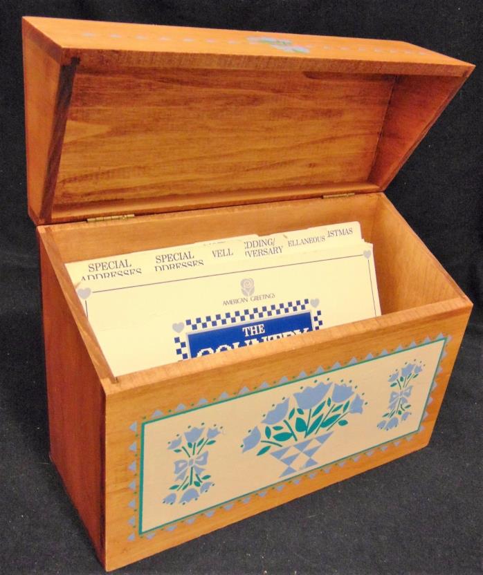 Vintage Wooden Recipe Box American Greetings 1987