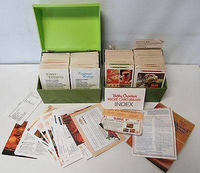TWO 70's Betty Crocker Recipe Card Library Set of Two  w/Green File Box