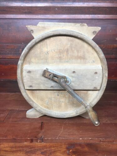 Vintage Wooden Barrel Butter Churn. White Cedar, No.1,3 Gal. Original Lid/Cork.