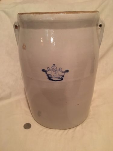 Colbalt Blue Crown 3 Quart Butter Churn Crock Stoneware