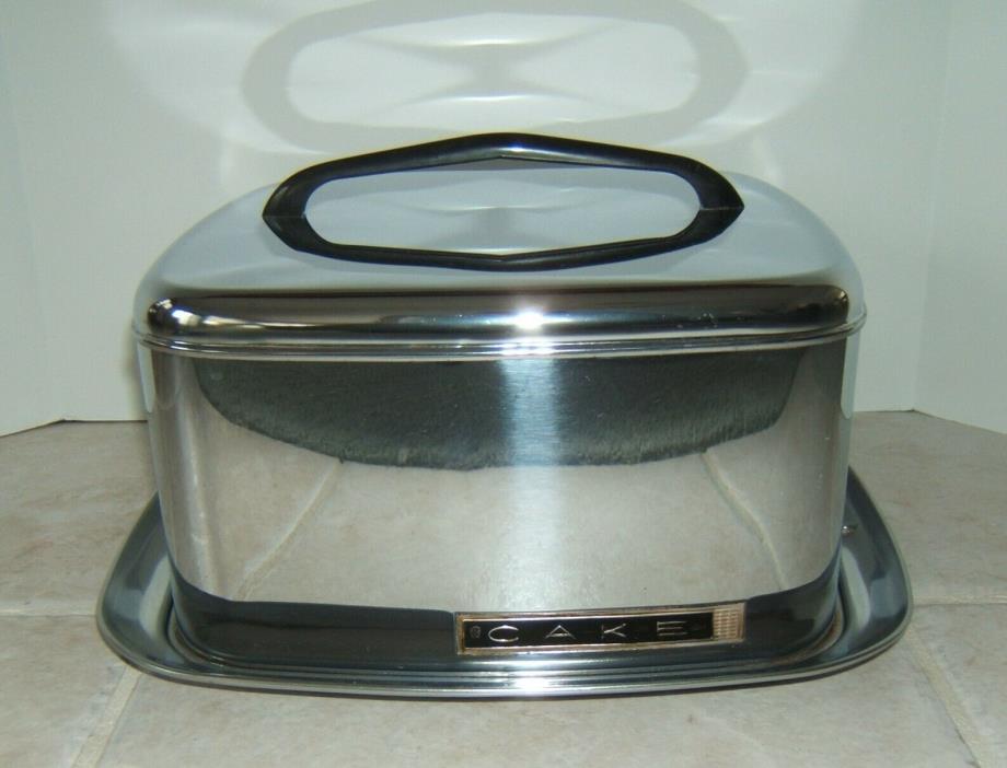 Vintage Lincoln Beauty Ware Chrome Metal Cake Keeper Carrier Saver Cover