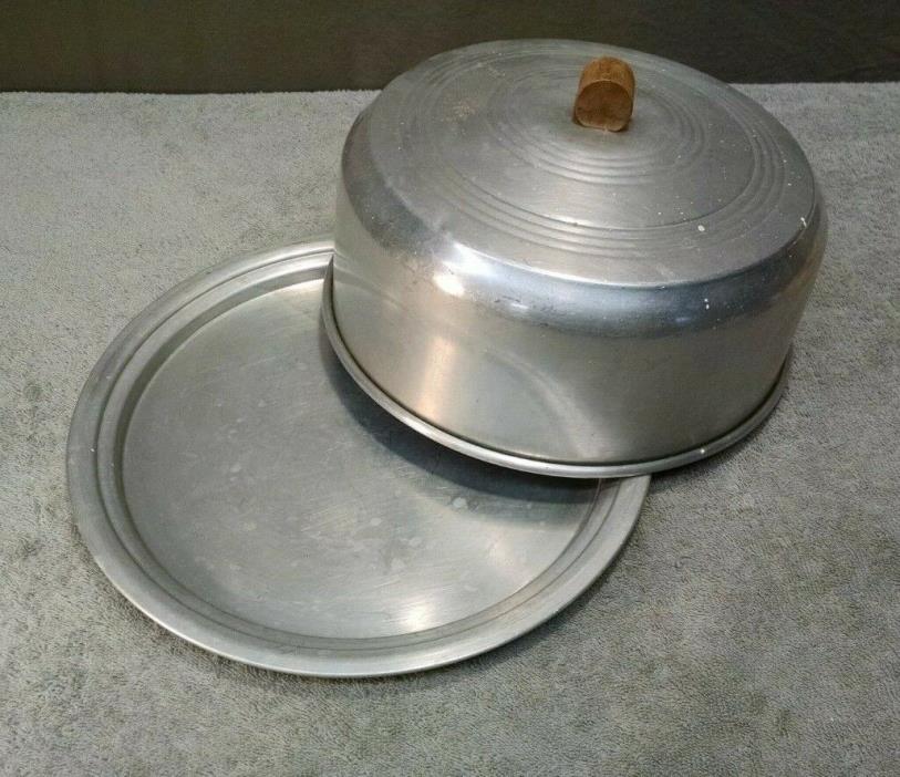 Vintage Aluminum Cake Plate w/ Lid - (pan dome cover)