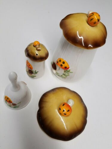 Vtg Sears Merry Mushroom Canister 1978 7 inch Japan Roebuck and Co Kitchen, Plus