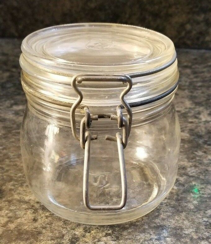 Vintage Arc France 1/2 Liter Hinged Mason Jar