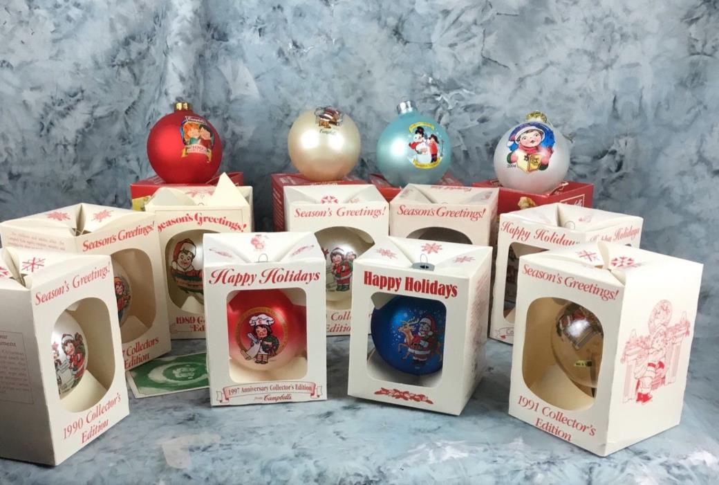 Vintage, Collectible Lot of 24 Campbells Soup Kids Christmas Ornaments w/ Boxes
