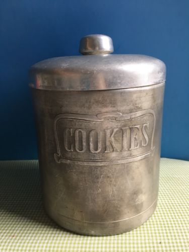 Vintage Heller Hostess Ware Made In Italy Aluminum Cookie Canister/jar