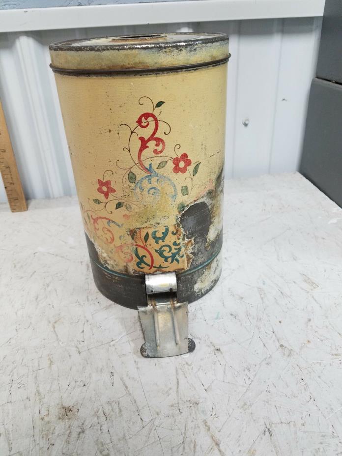 Antique COFFEE DISPENSER / TIN WITH FLIPDOWN SPOUT !!!! Hoosier Cabinet !!!!