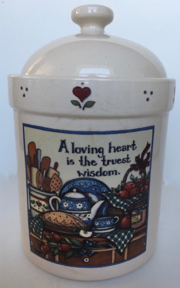 Susan Winget Canister Heart Songs A Loving Heart Is The Truest Wisdom VTG 8.5