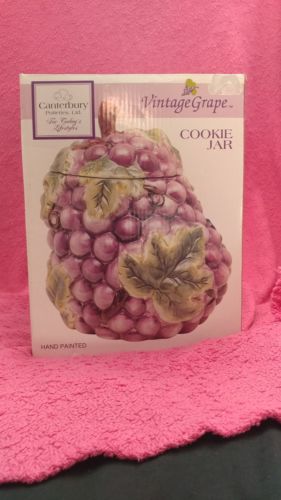 Vintage Grape Cookie Jar Hand Painted 2006