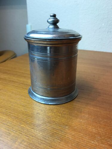 Marinoni Pewter canister with lid 5.75