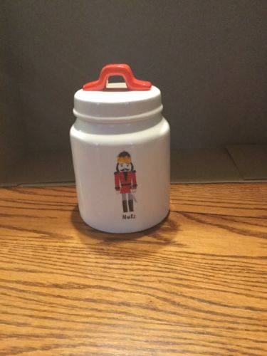 Rae Dunn 'NUTS' Canister Nutcracker Holiday Stoneware New With Mug