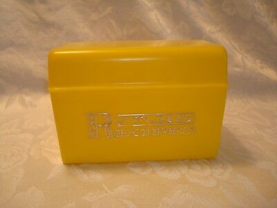 VINTAGE 1950's FLAMBEAU WARE YELLOW PLASTIC RECIPE BOX