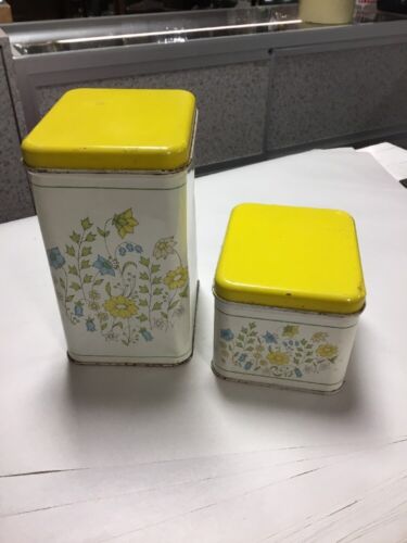 2- Tin Cheinco Housewares Canisters