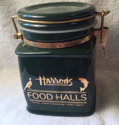 HARRODS KNIGHTSBRIDGE FOOD HALLS GREEN CANISTER