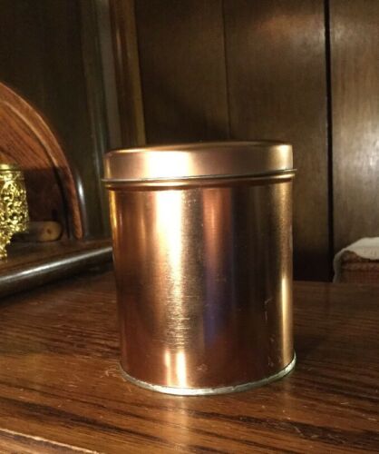 Vintage Copper Colored Tea Canister Tin Box Storage Container Kitchen Decor