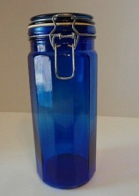 Cobalt Blue Glass Canisters Kitchen Jars Large 9