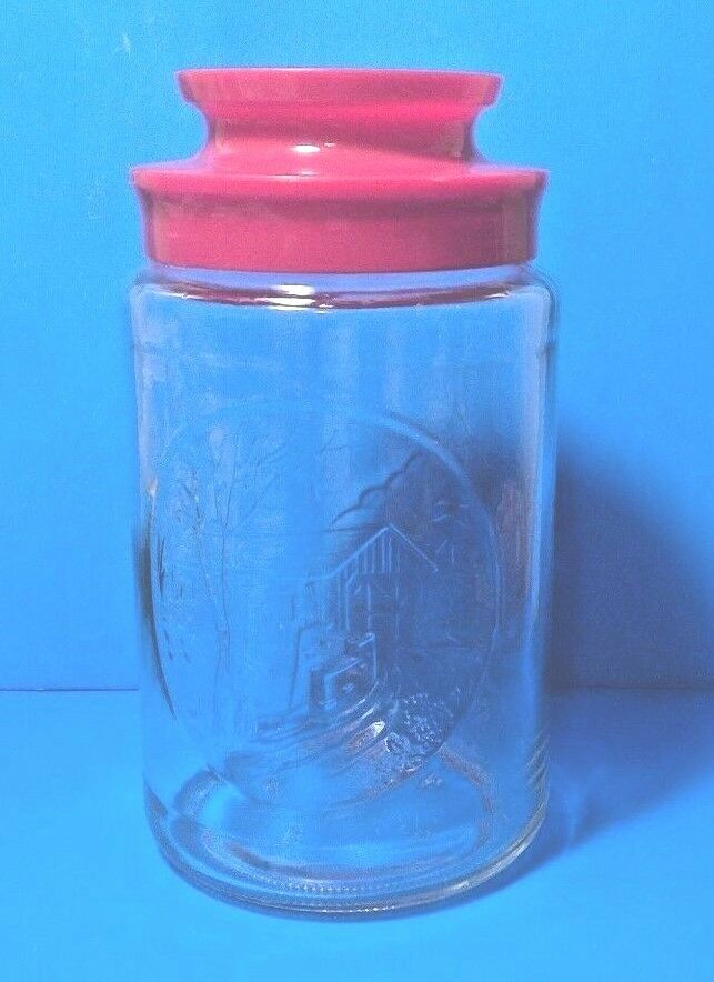 Vintage 1970s Anchor Hocking Tang Collector Series Canister, 