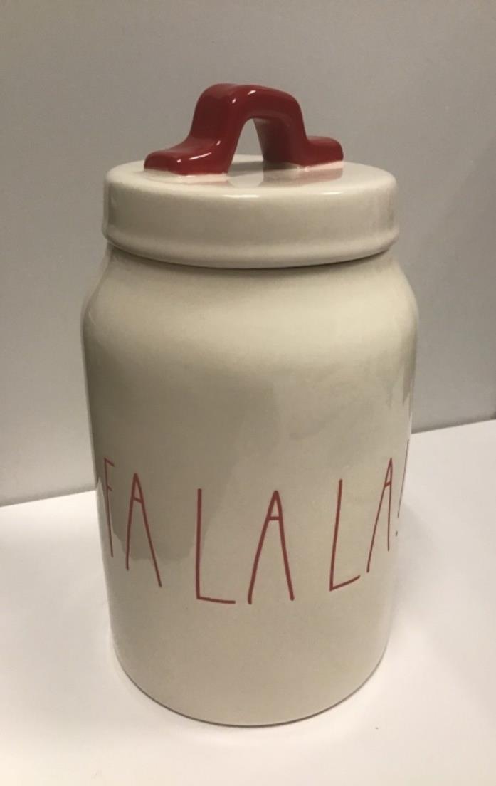 NEW Rae Dunn 2018 FA LA LA! Christmas Cookies Canister Red LL !