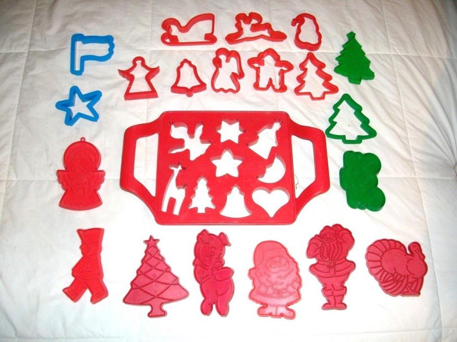 20 Christmas & Thanksgiving cookie cutters & 9 cookie cutter tray  > SALE <