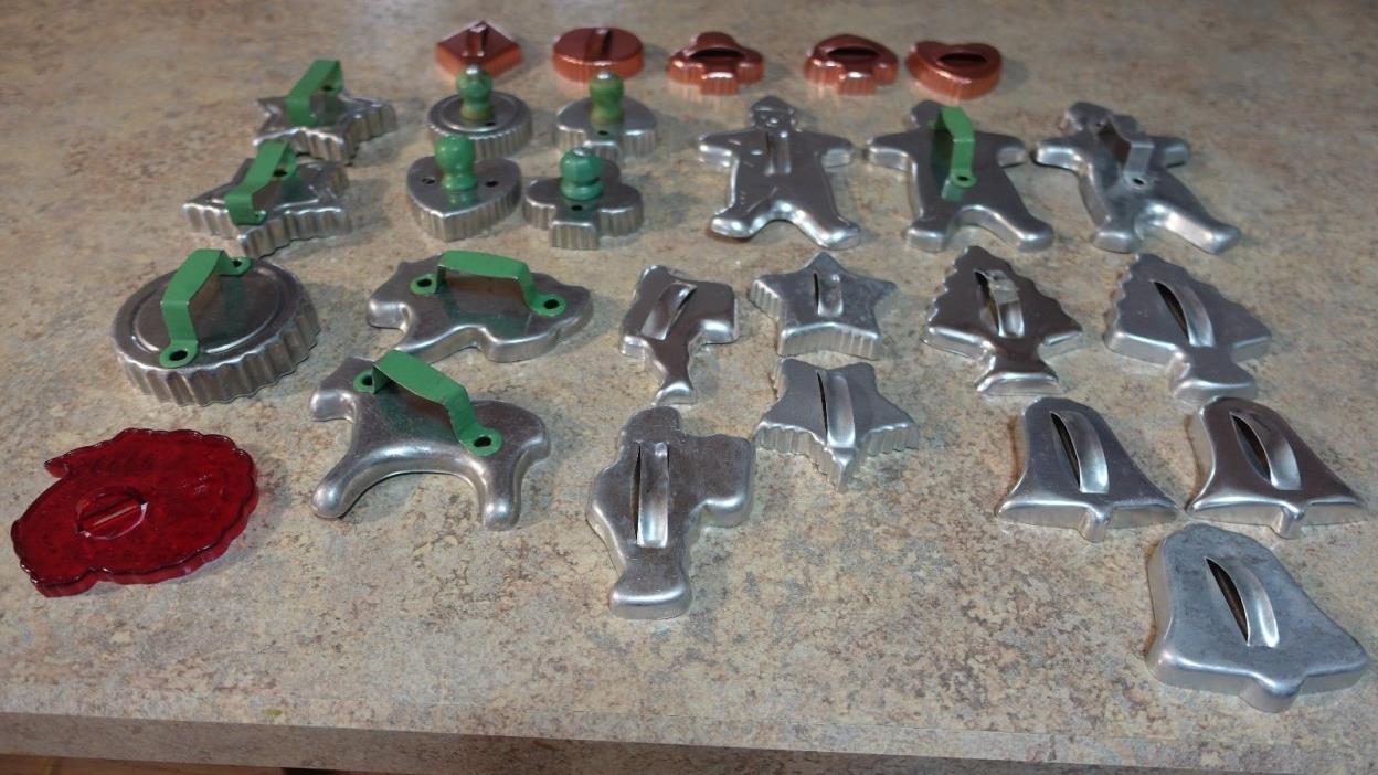 27 Vintage Cookie Cutters - Aluminum, Copper (Very Good Condition)