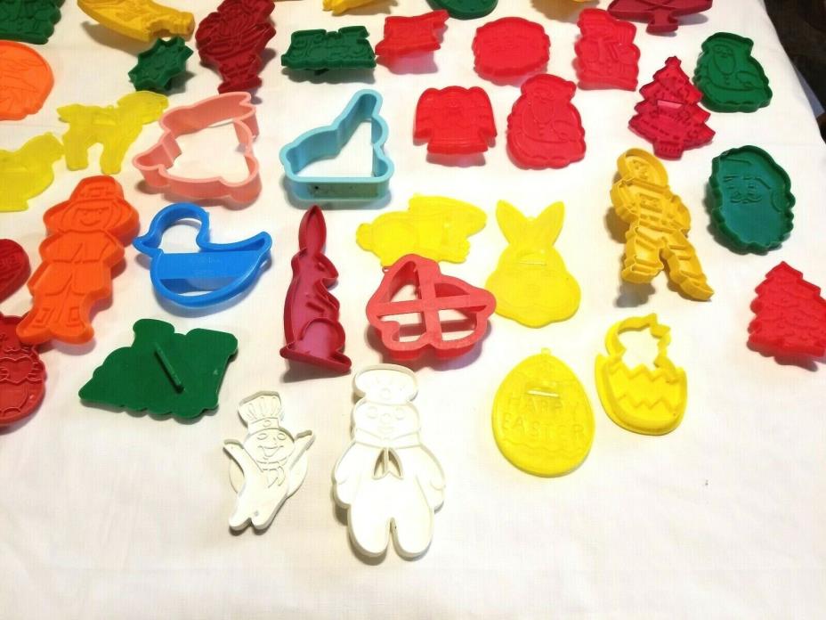 Huge Lot 50+  Vintage Plastic Cookie Cutters Hallmark Wilton Parachute Press